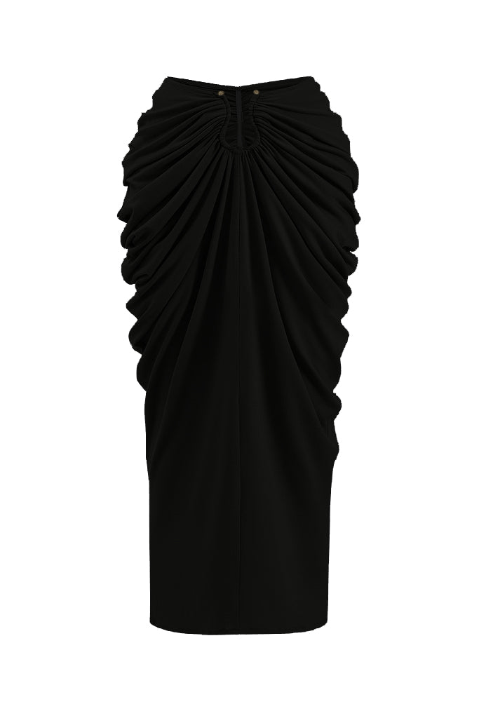 Verde Draped Sarong Skirt